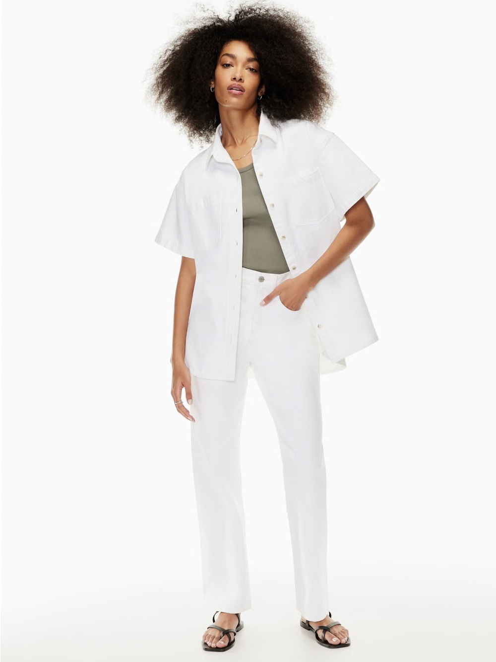 Denim Forum The Joni High Rise Loose White Jeans 29